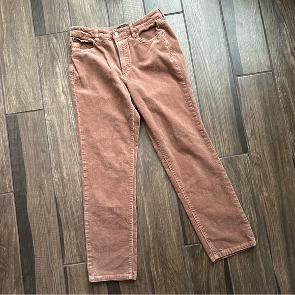 Quince Organic Stretch Corduroy Straight Leg Pants in Warm Brown Sz 8 - Picture 2 of 9